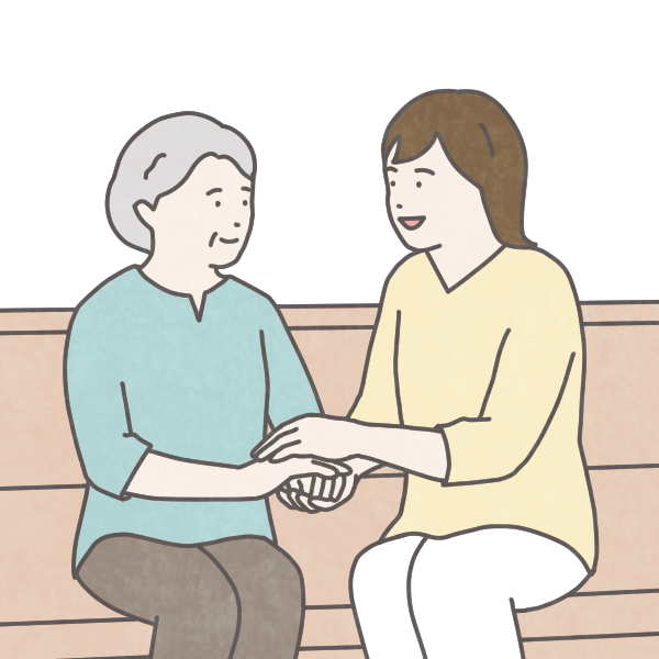 認知症の人に寄り添う女性